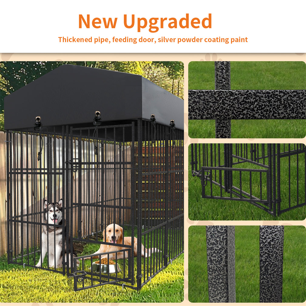 249x120x165cm Thicker Metal Outdoor Dog Kennel Pet Cage Crate Pens
