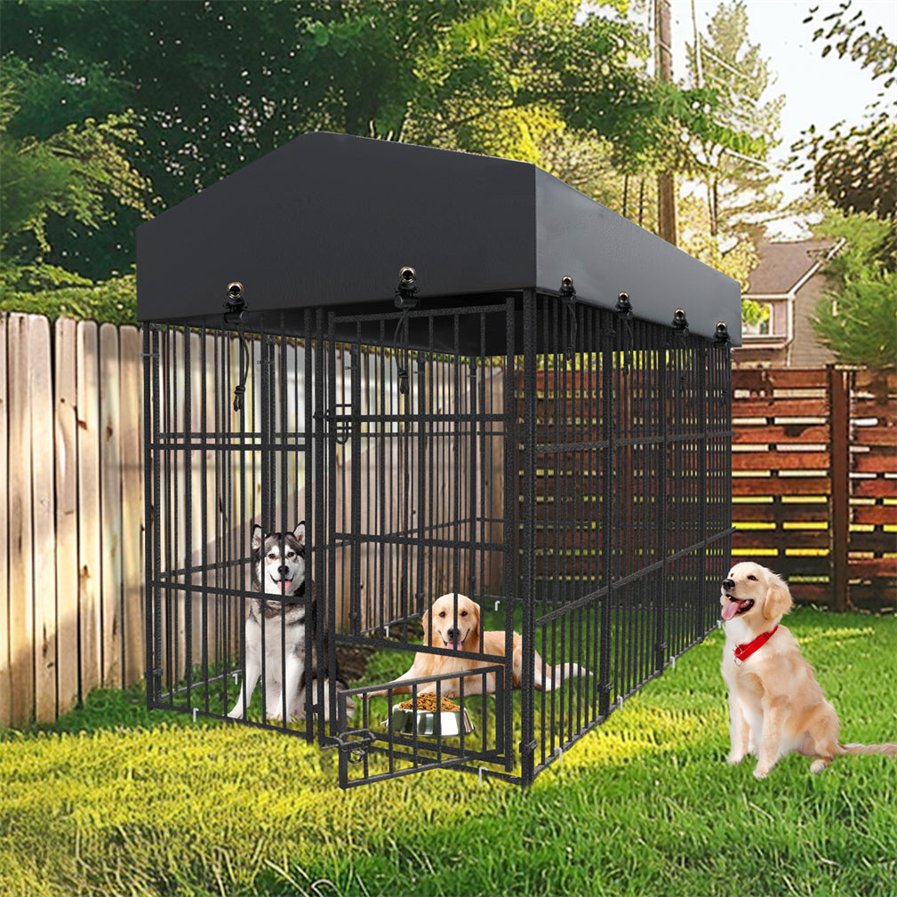 249x120x165cm Thicker Metal Outdoor Dog Kennel Pet Cage Crate Pens