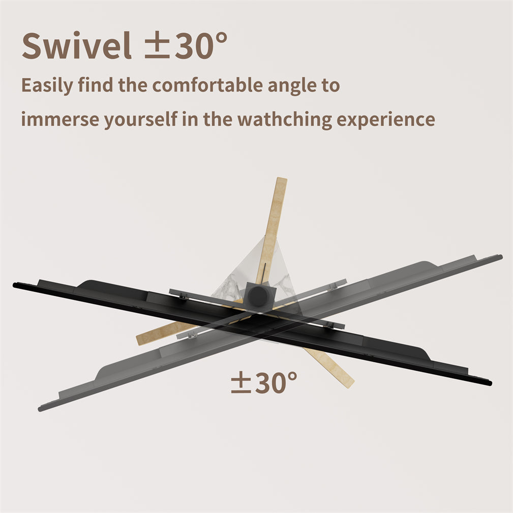 32-75" Floor TV Stand Stable Wooden Legs TV Mount Bracket w/ Shelf