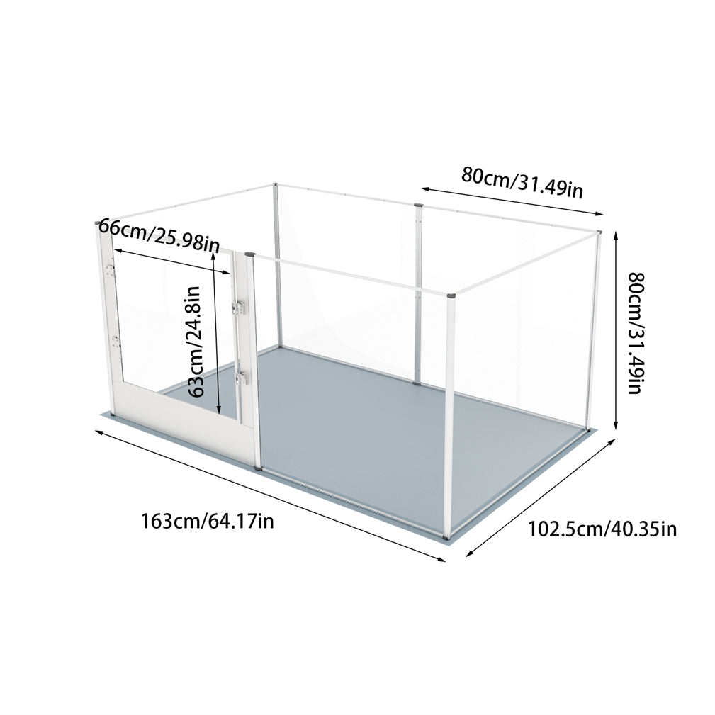 Large Tall Acrylic Pet Playpen Dog Whelping Box Fence w/ Door