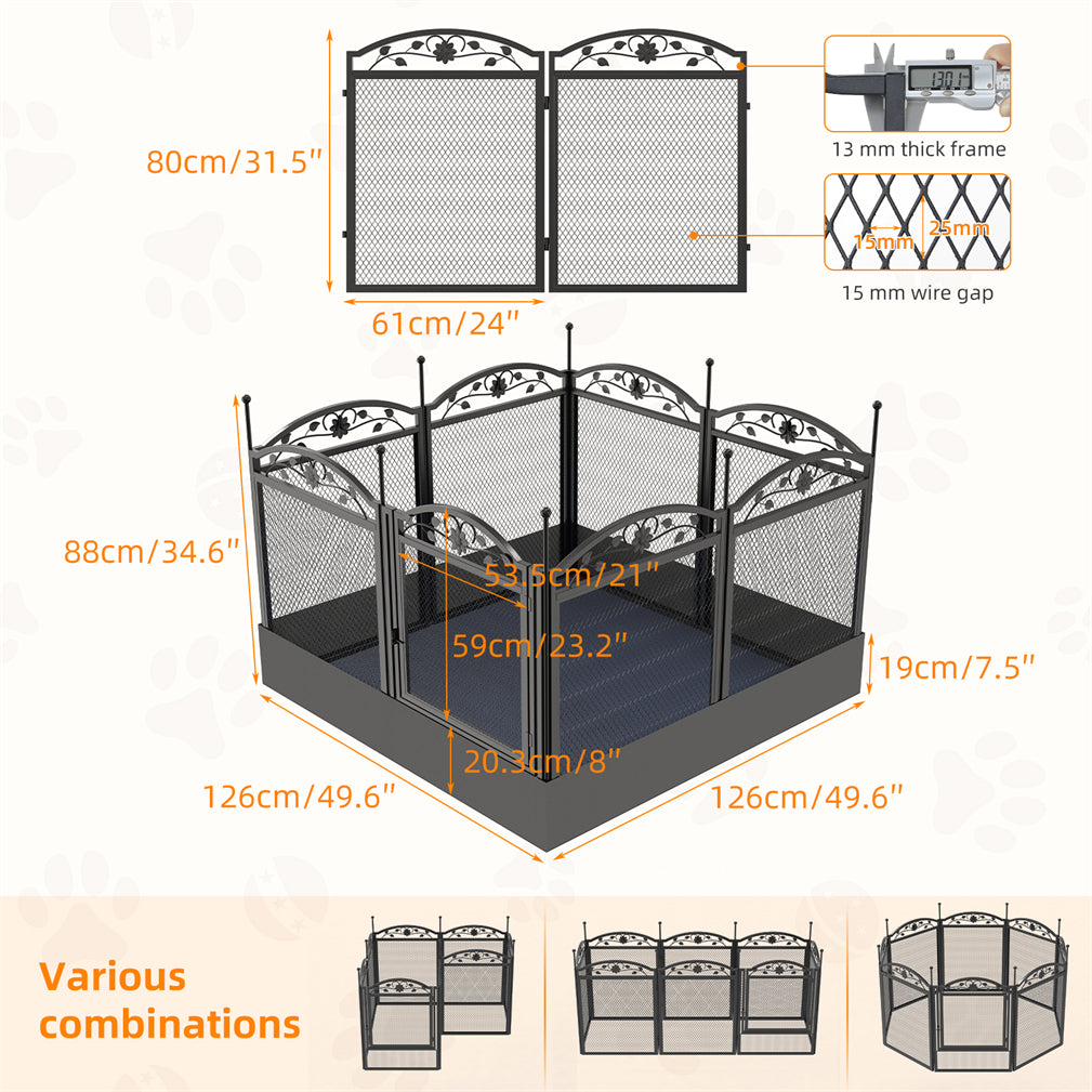 Strong Metal Mesh Dog Playpen Pet Whelping Box Fences Puppies Run Pens