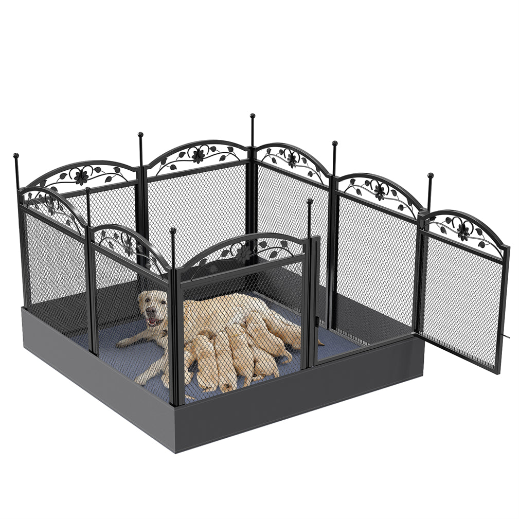 Strong Metal Mesh Dog Playpen Pet Whelping Box Fences Puppies Run Pens