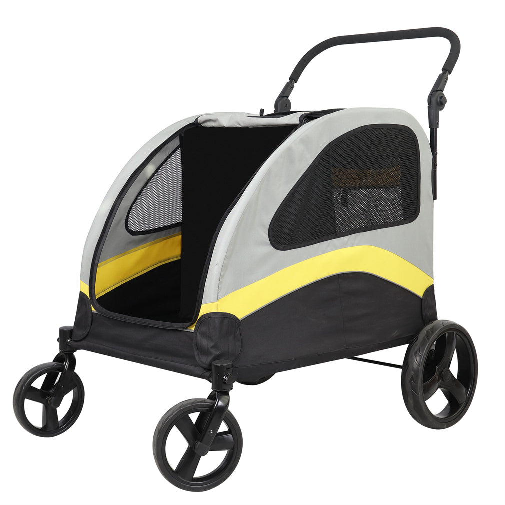 Large Dog Stroller Pet Pram Cart Travel Pushchair Carrier w/ Divider