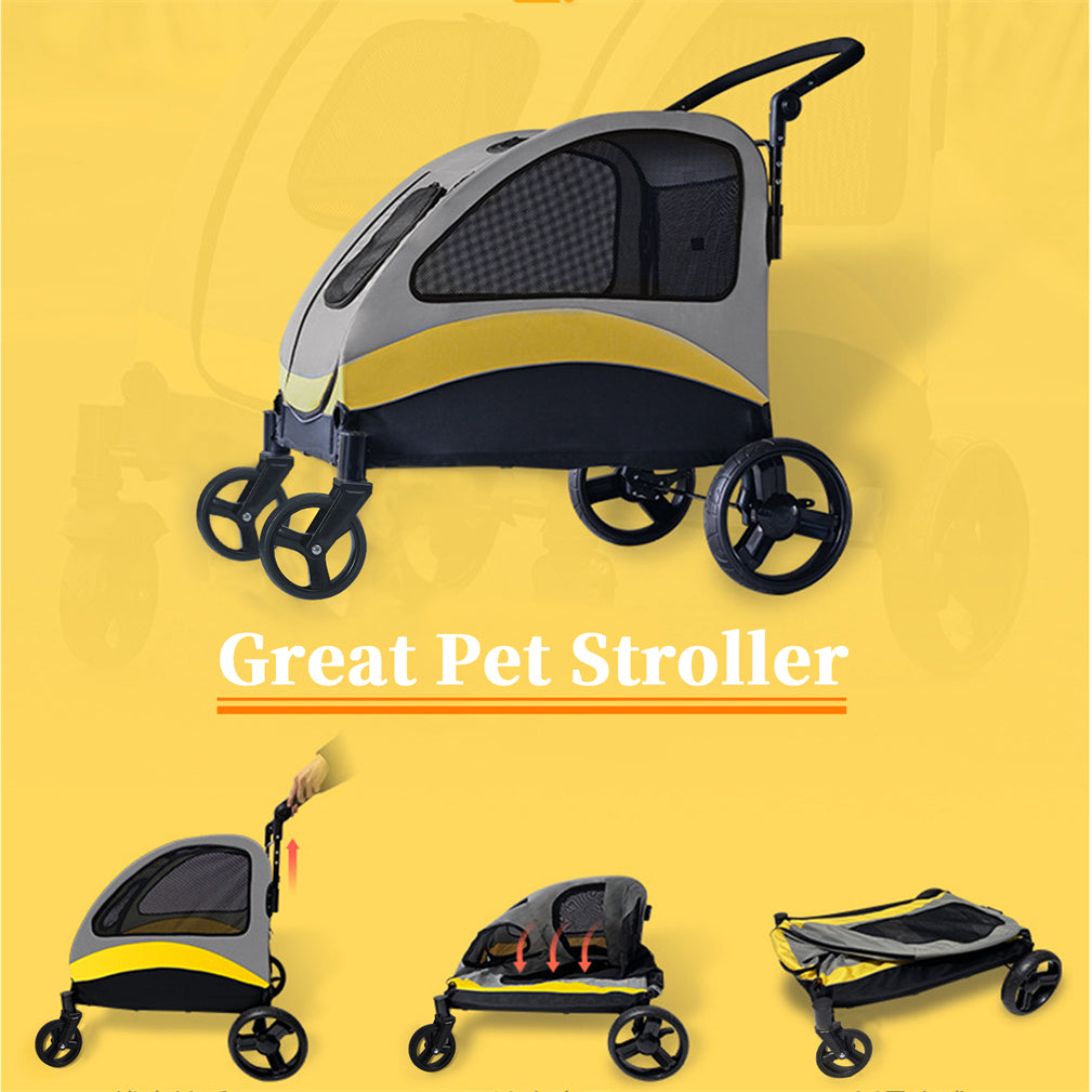 Foldable Dog Stroller Pet Cart Jogger Wagon Pet Travel Carrier