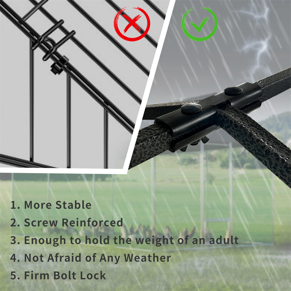 Large Iron Walk-in Chicken Run Coop Poultry Rabbit Kennel Hutch Pens