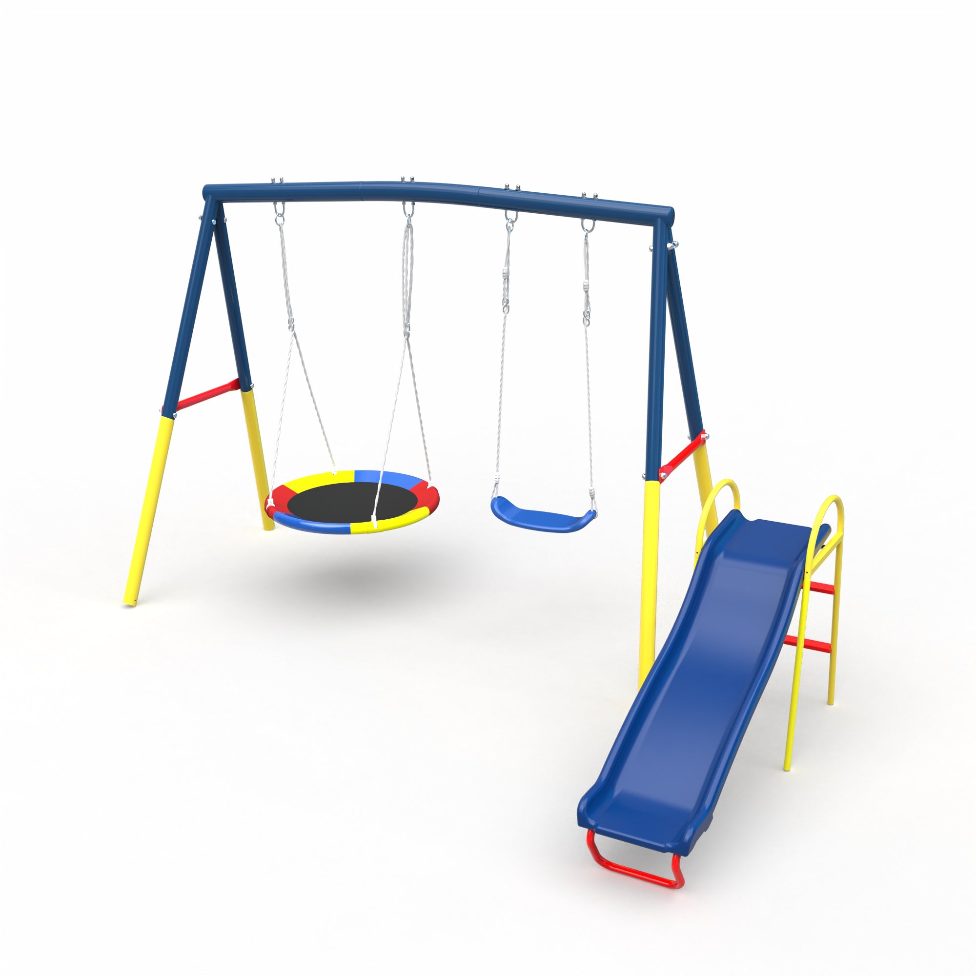 Swing Sets for Backyard with Kids Slide Outdoor Heavy-Duty Metal Plays