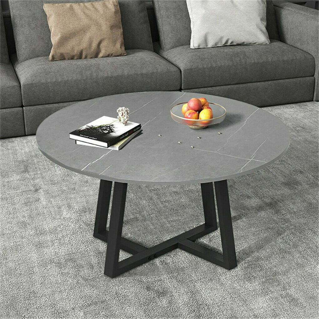 2X Nesting Marble top Coffee Table Cross-leg Center Table Living Room