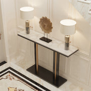 Texture Marble Console Table Narrow Long Sofa Table Hall Display Stand