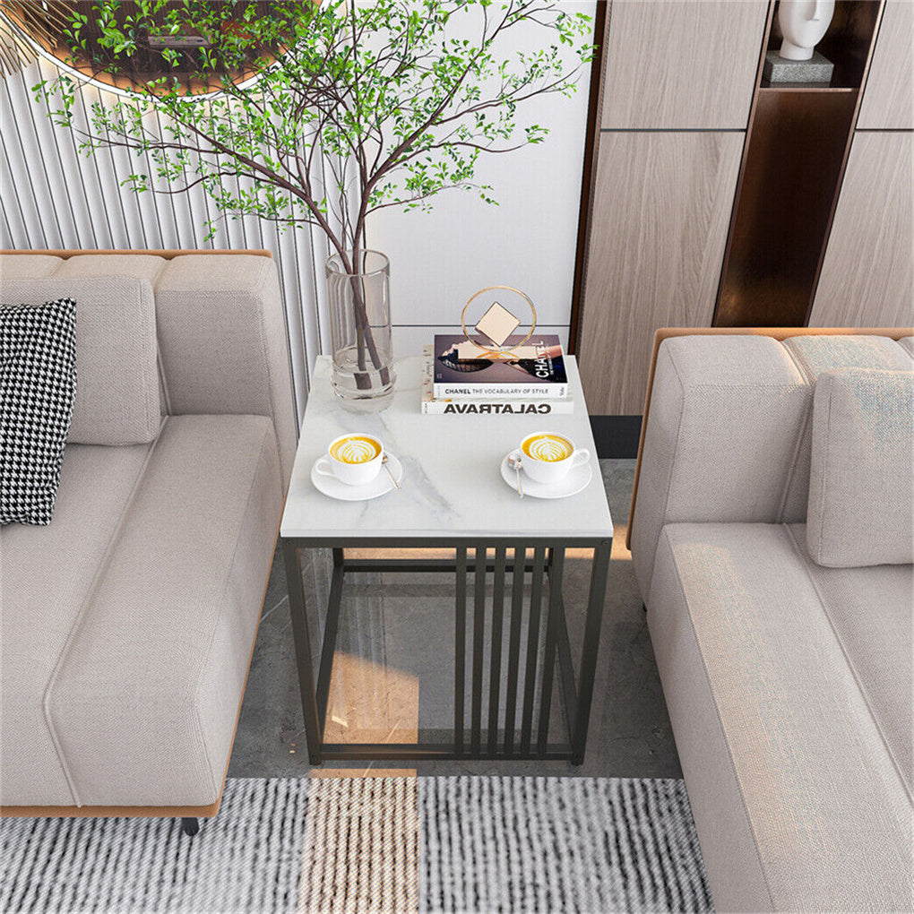 Luxury Small Coffee Table White Marble Sofa Side Table Nightstand