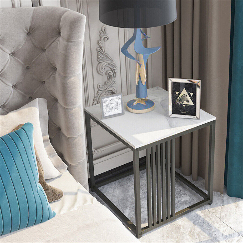 Luxury Small Coffee Table White Marble Sofa Side Table Nightstand