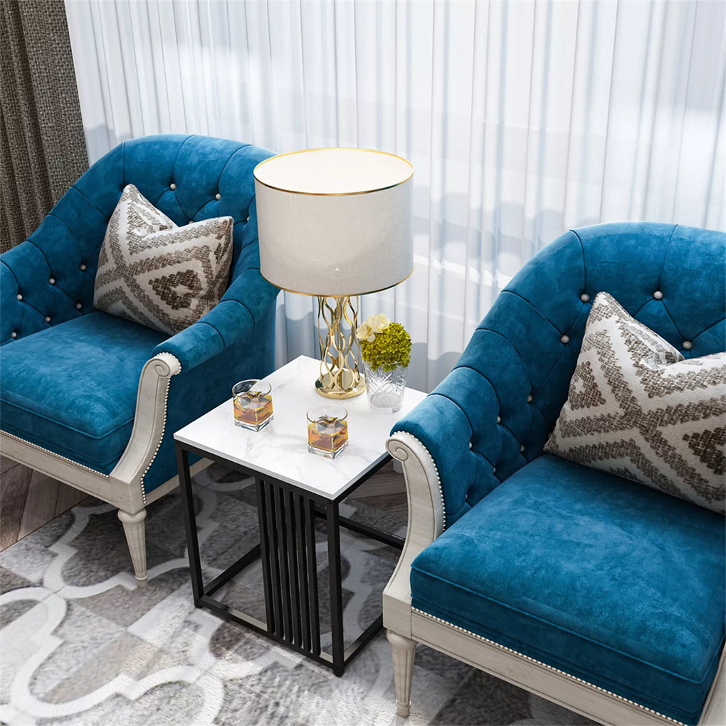 Luxury Small Coffee Table White Marble Sofa Side Table Nightstand