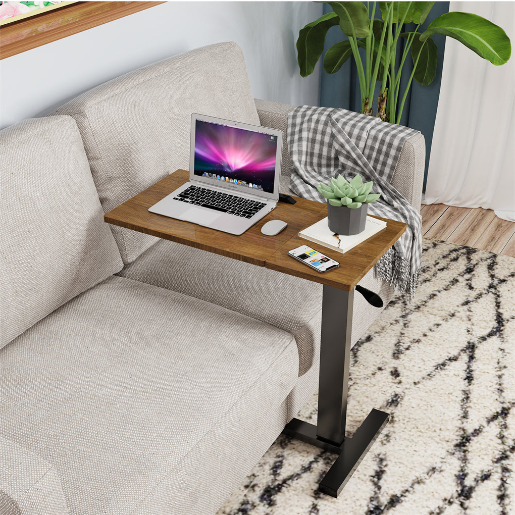 C-Shaped overbed table adjustable sofa side laptop desk hidden wheels