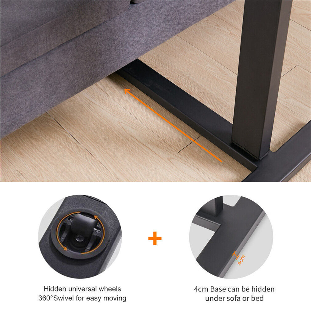 Overbed bedside table with mute wheels C-Shaped mobile sofa side table