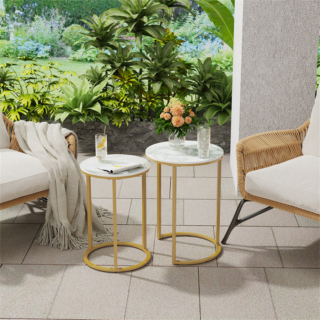 Nested coffee table, slim marble side table, entryway corner table