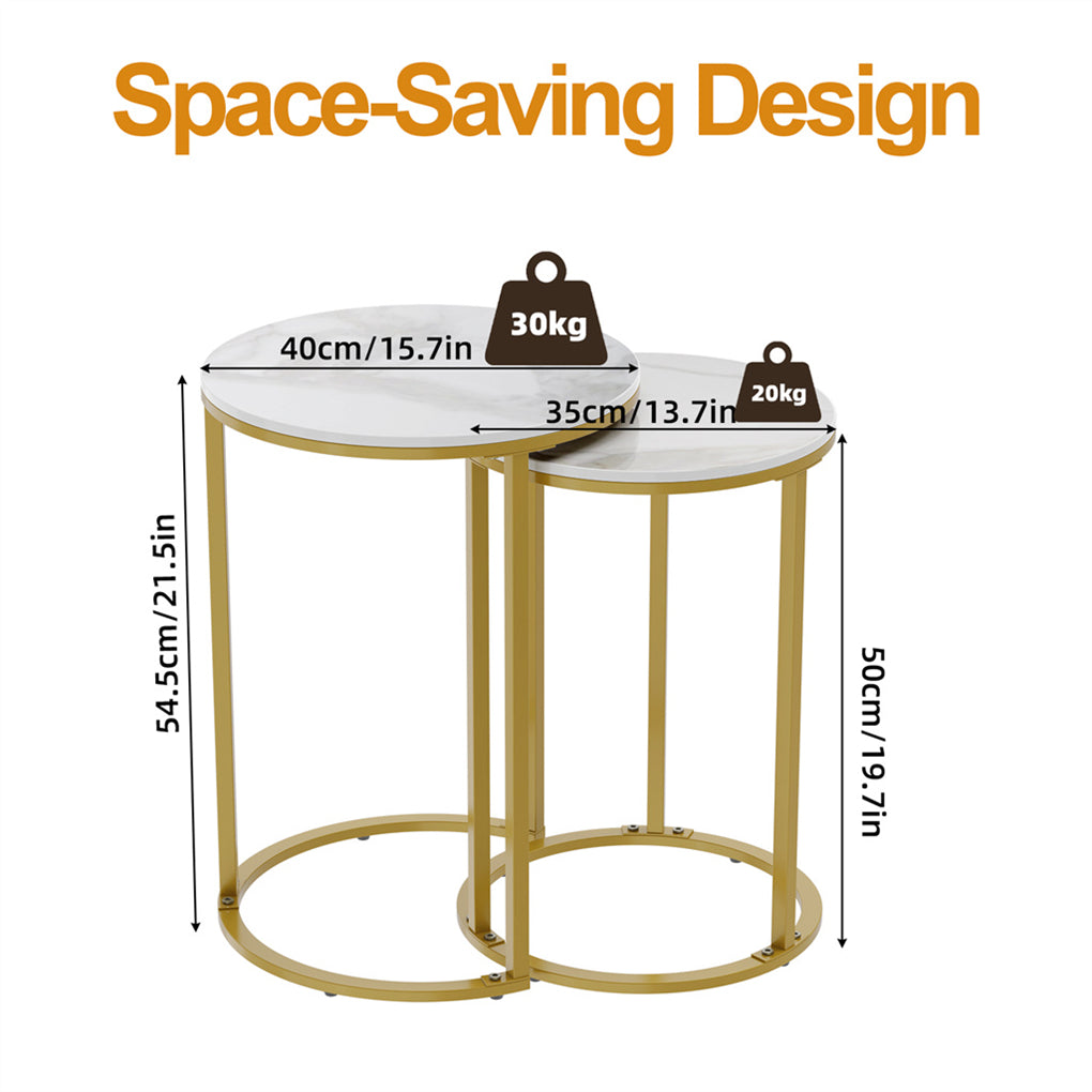 Nested coffee table, slim marble side table, entryway corner table