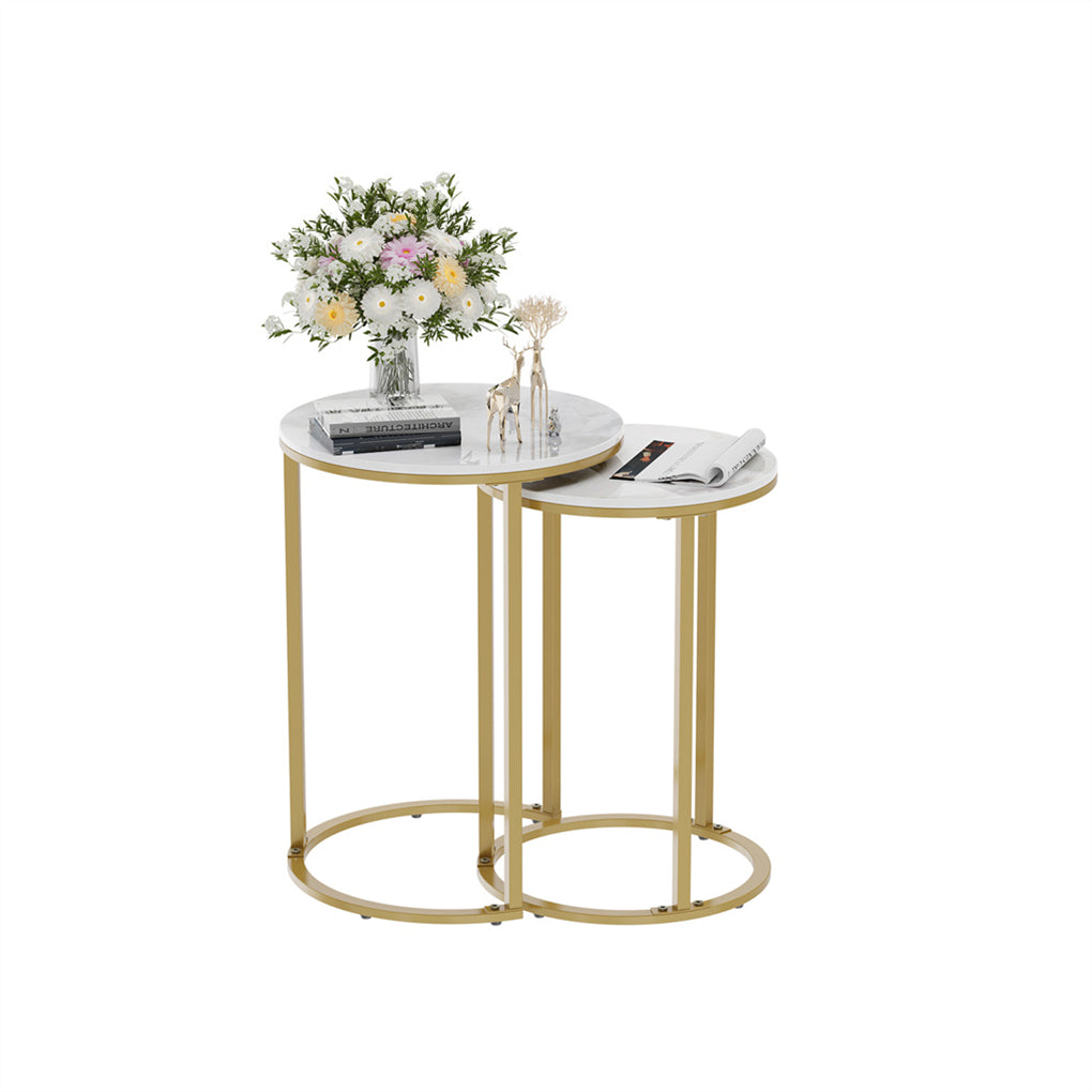 Nested coffee table, slim marble side table, entryway corner table
