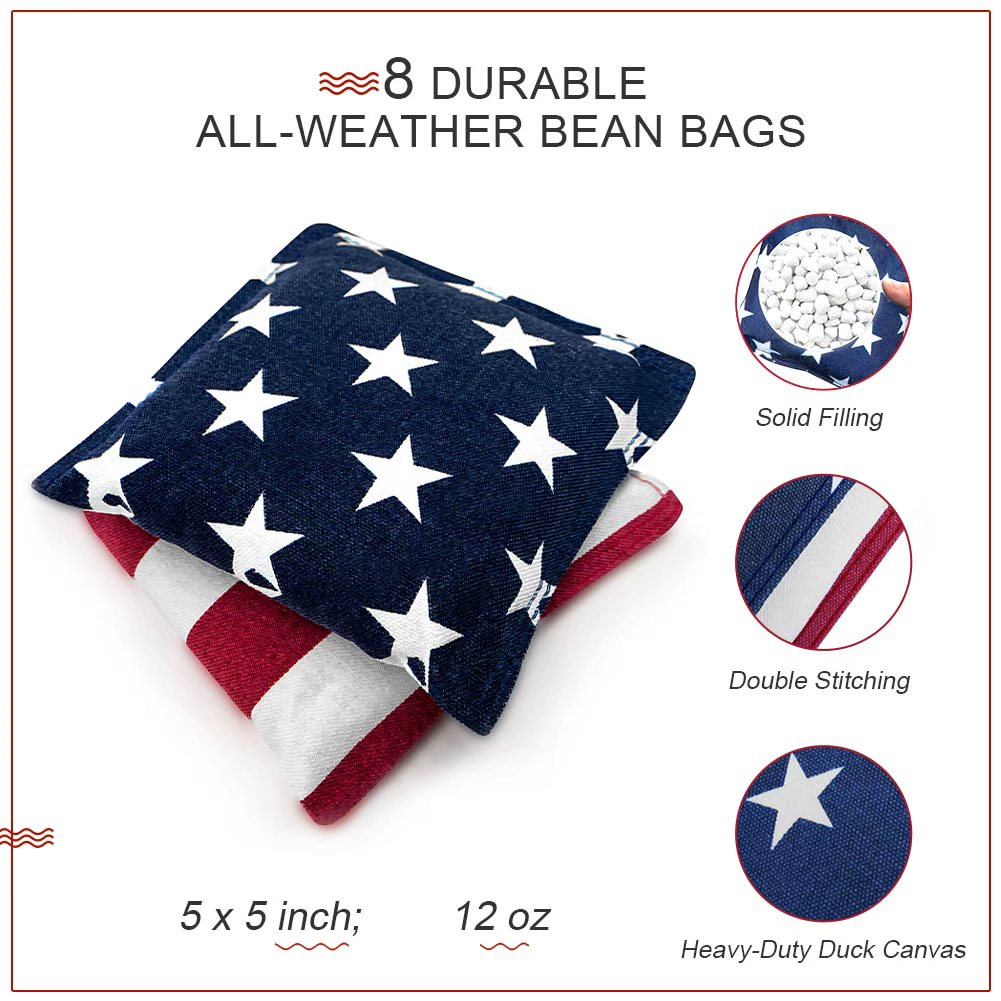 Outdoor cornhole boards，including: 2 sandbag boards, 8 bean bags