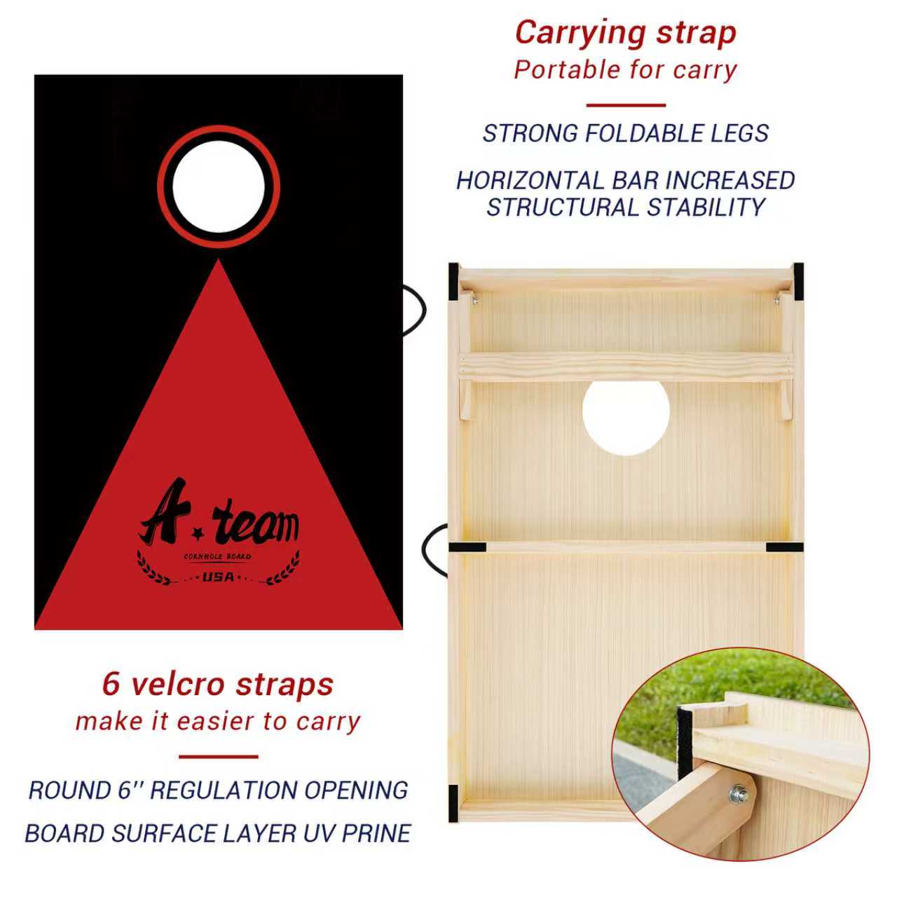 Outdoor fun cornhole boards，including: 2 sandbag boards, 8 bean bags