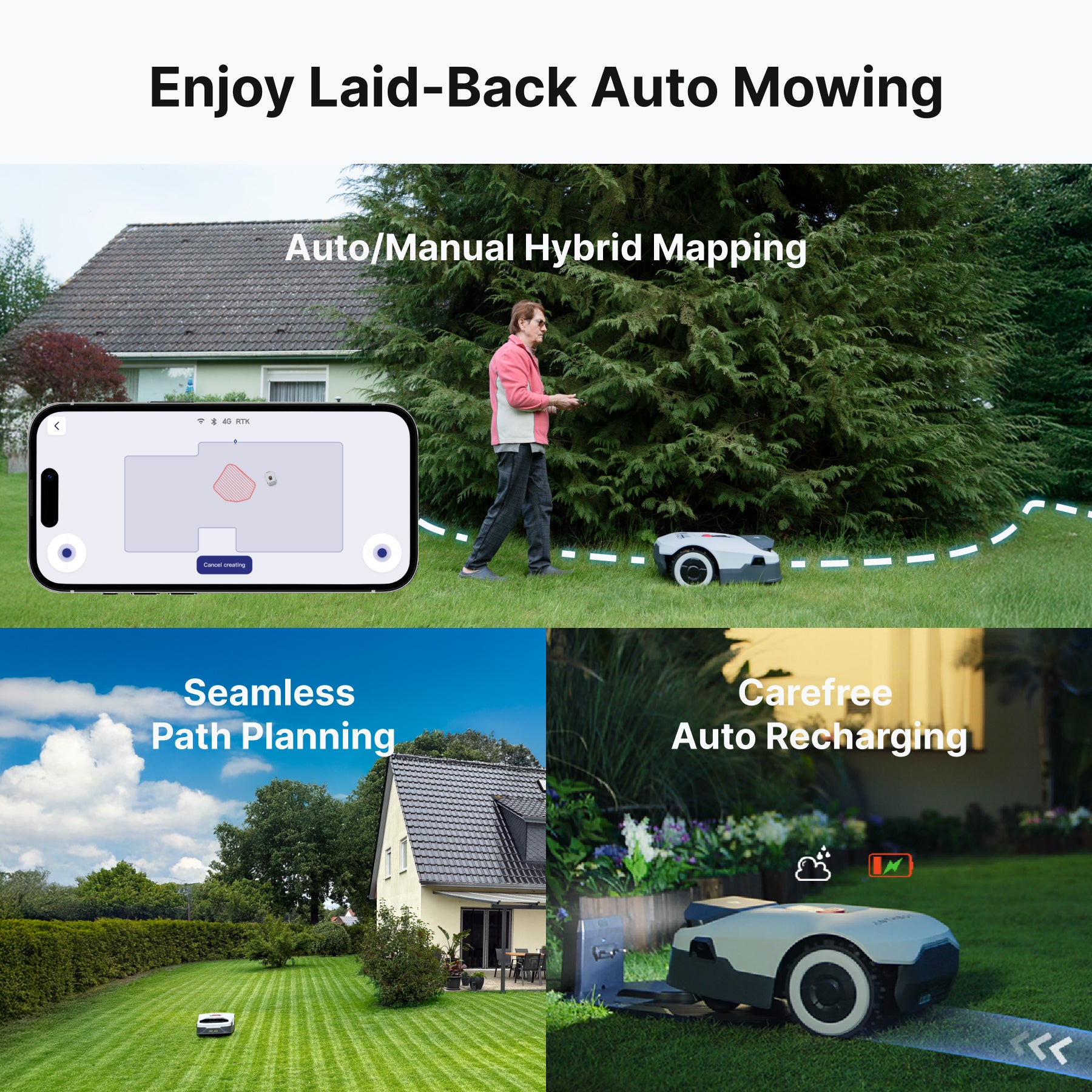 ANTHBOT Genie Series Robot Lawn Mower RTK AI Vision Wireless