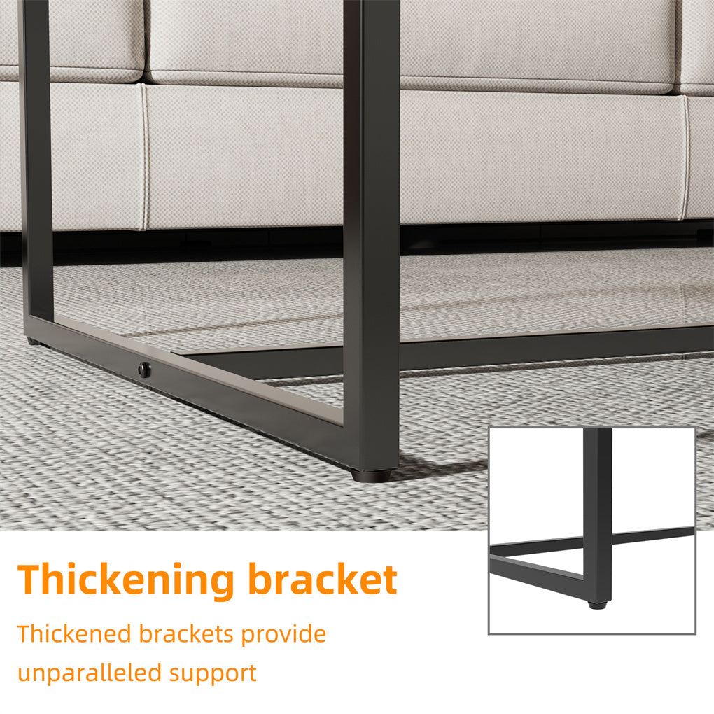 Marble Coffee Table Open Accent Living Room Table Solid Metal Frame