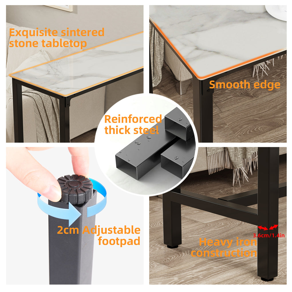 Tall Bar Table Marble Kitchen Countertop Pub Table Dining Room Cafe