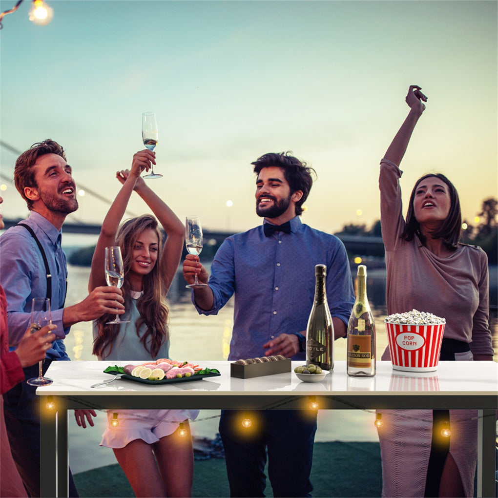 Tall Bar Table Marble Kitchen Countertop Pub Table Dining Room Cafe