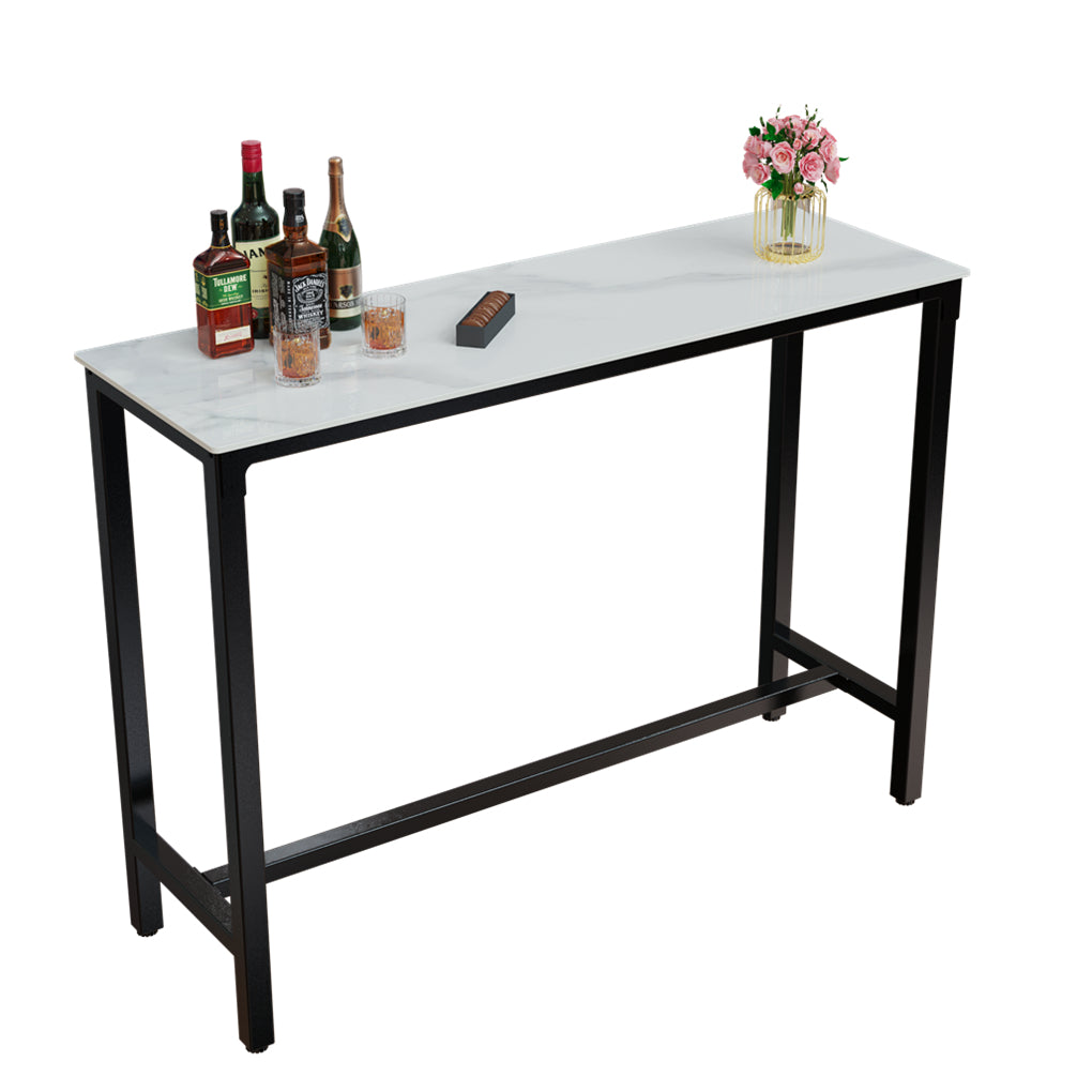 Tall Bar Table Marble Kitchen Countertop Pub Table Dining Room Cafe