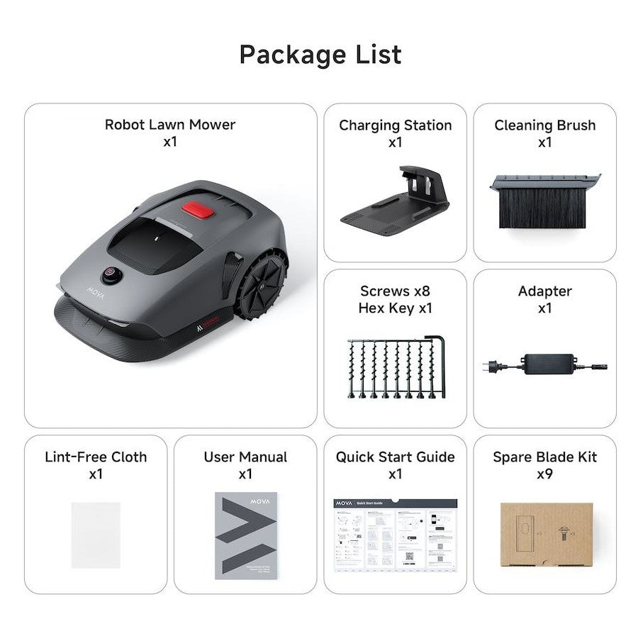 MOVA Robot Lawn Mower UltraView 3D LiDAR sensors