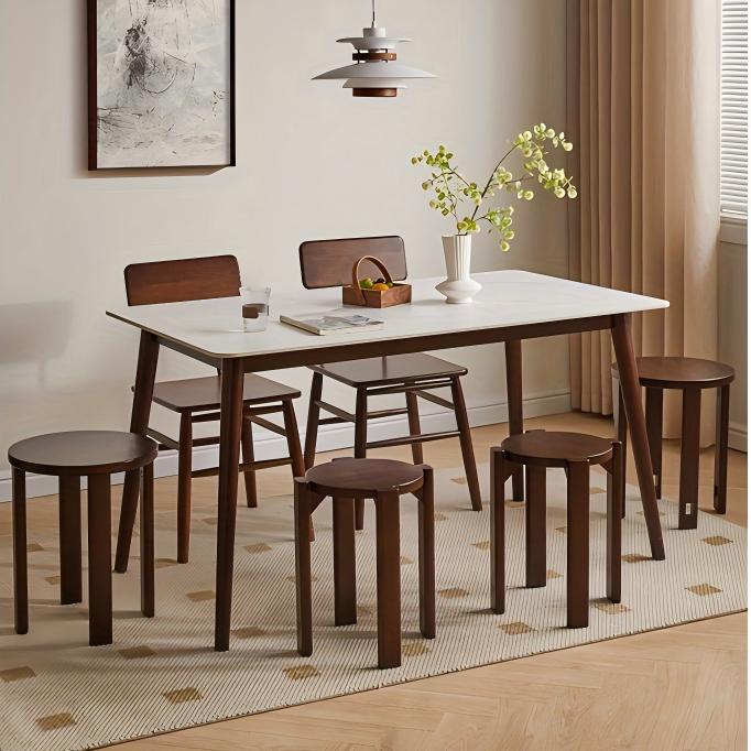 Composable stool, storage stool, made of solid wood