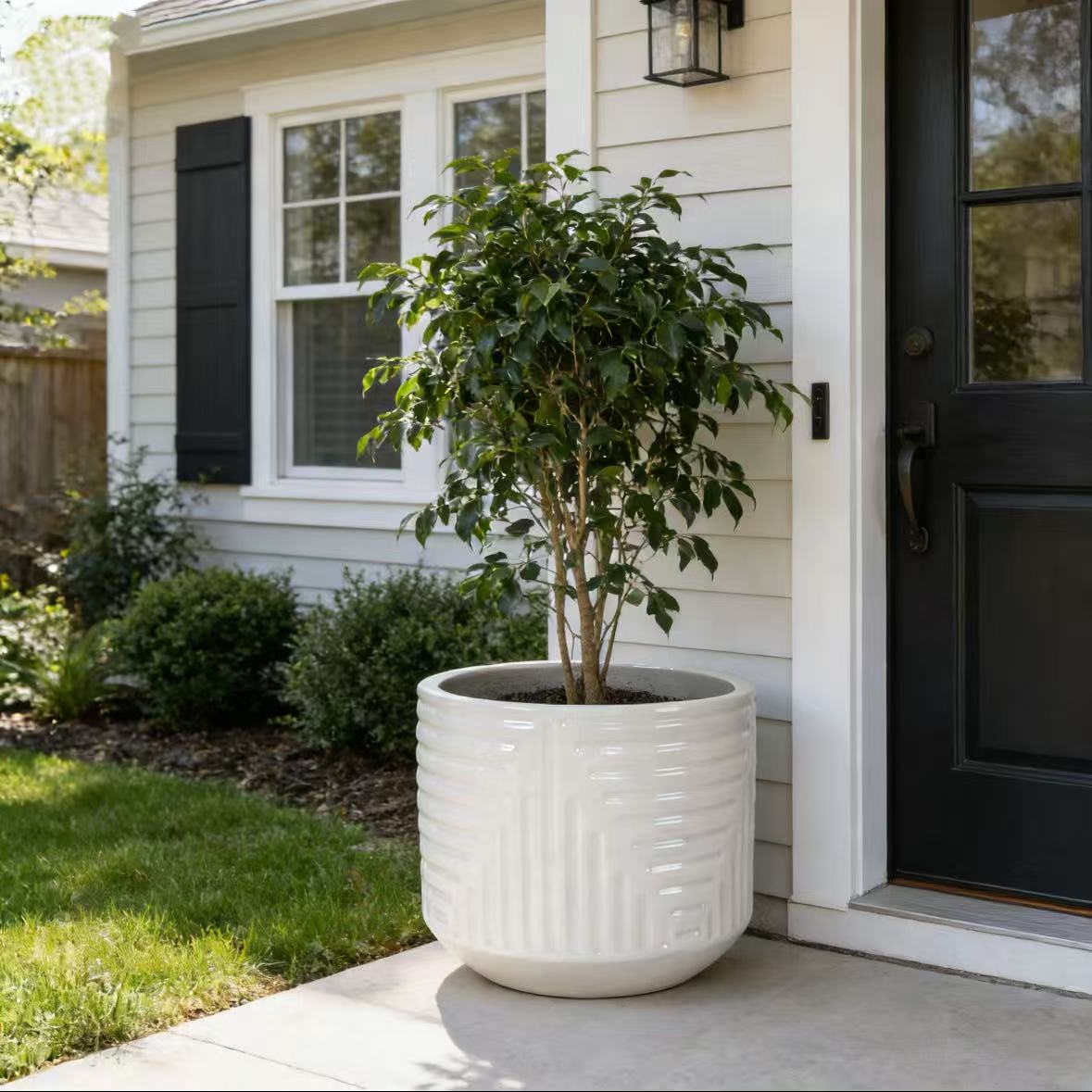 Ceramic Flowerpot, Modern Planter for Patio, Garden, Windowsill