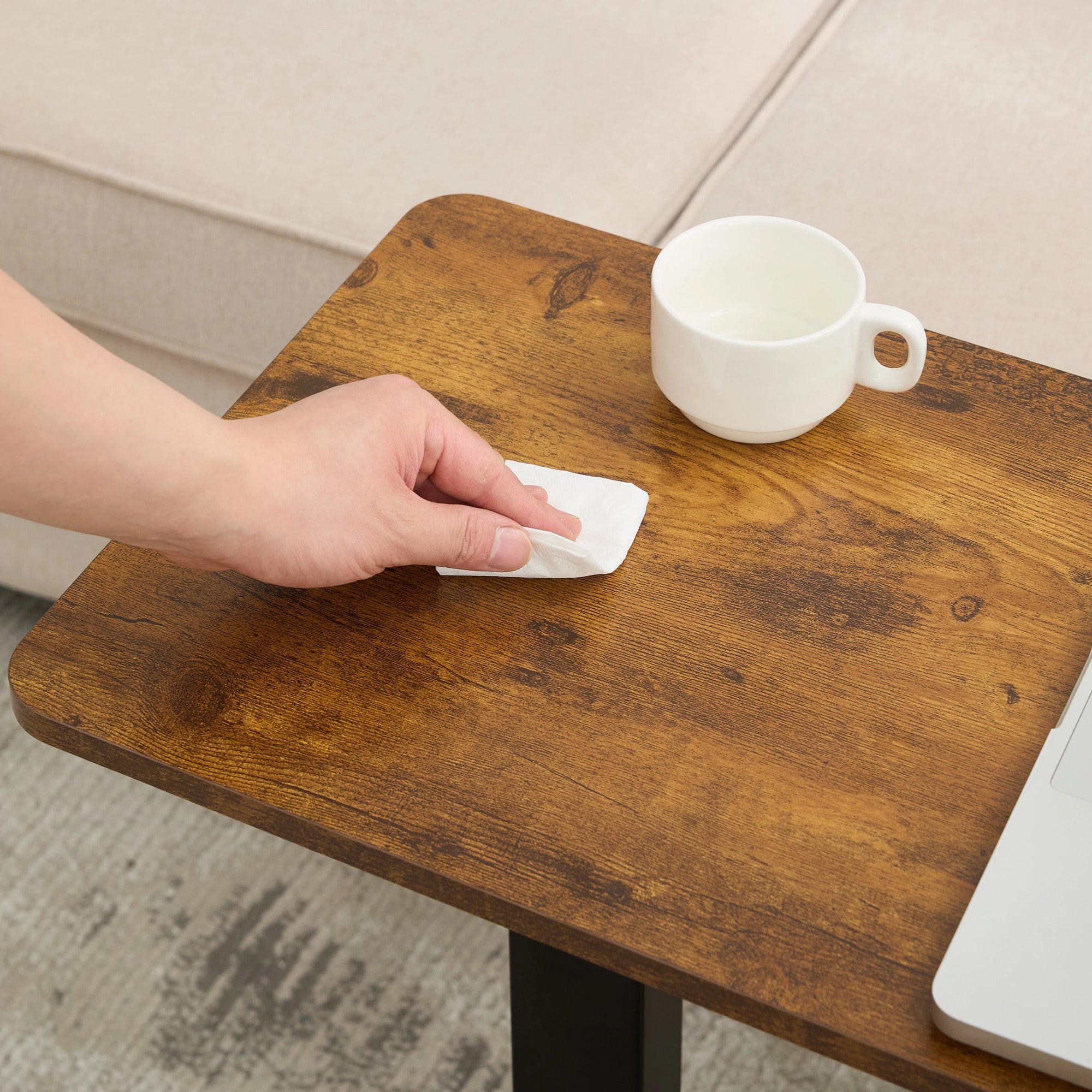 Mobile Standing Desk with Hidden Wheels