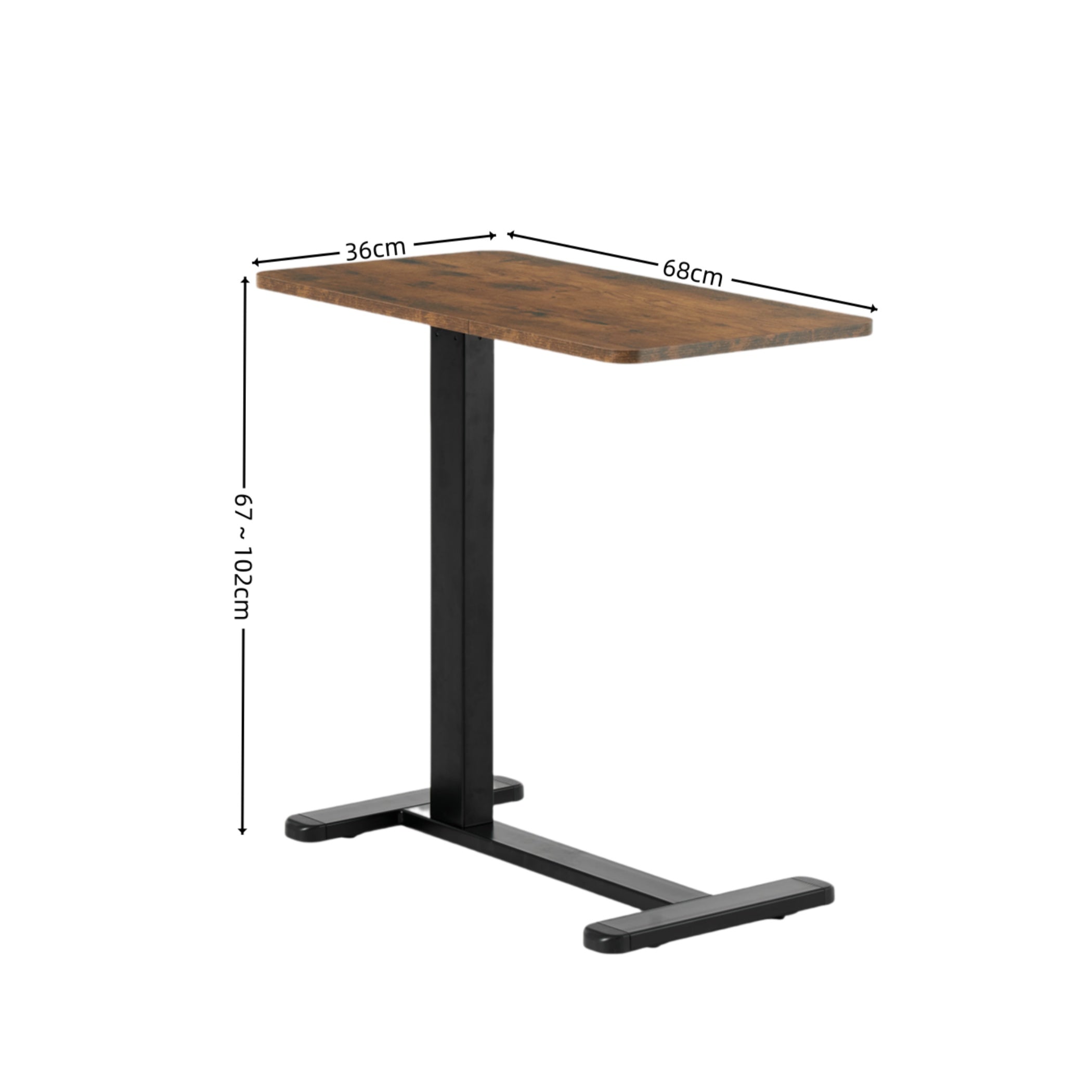 Mobile Standing Desk with Hidden Wheels