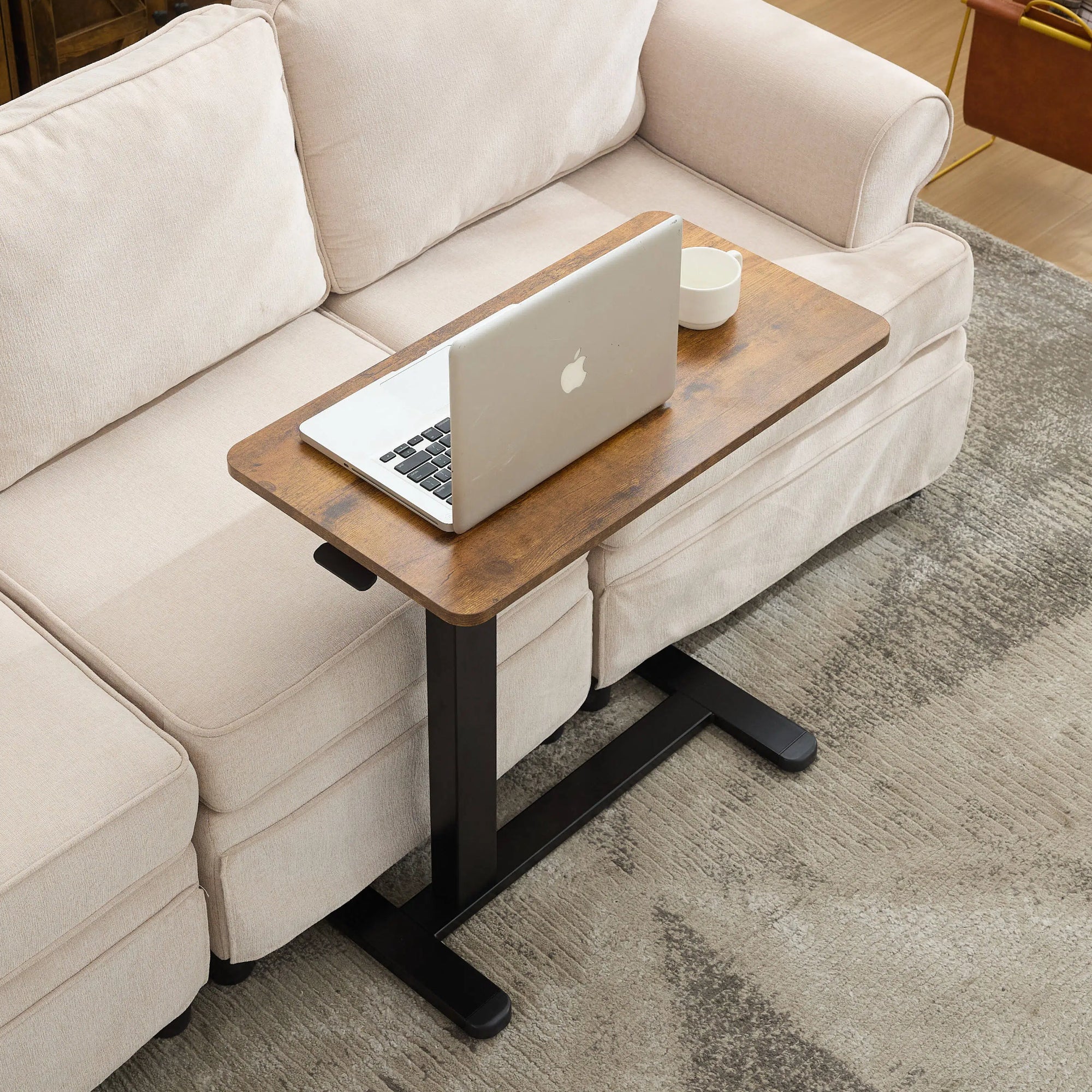 Mobile Standing Desk with Hidden Wheels