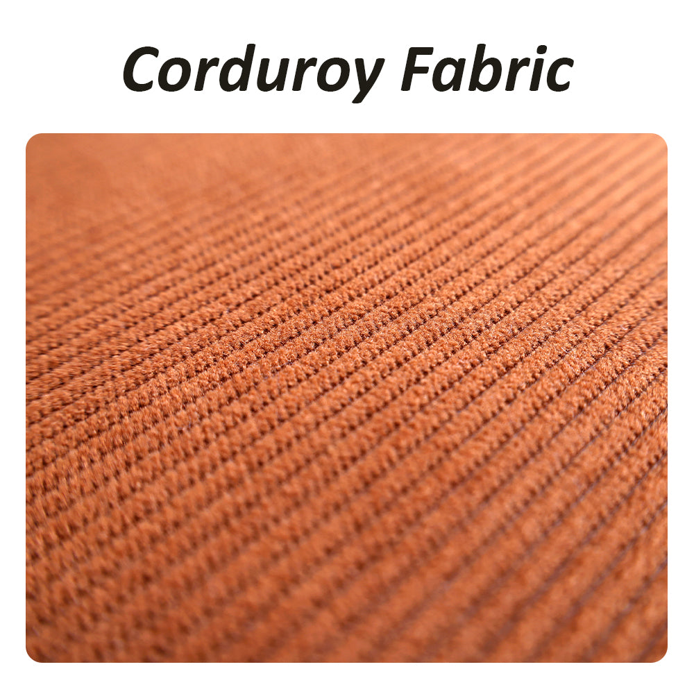 Eeeza Foldable Corduroy Sofa Bed with 2 Cushions, 3-seater