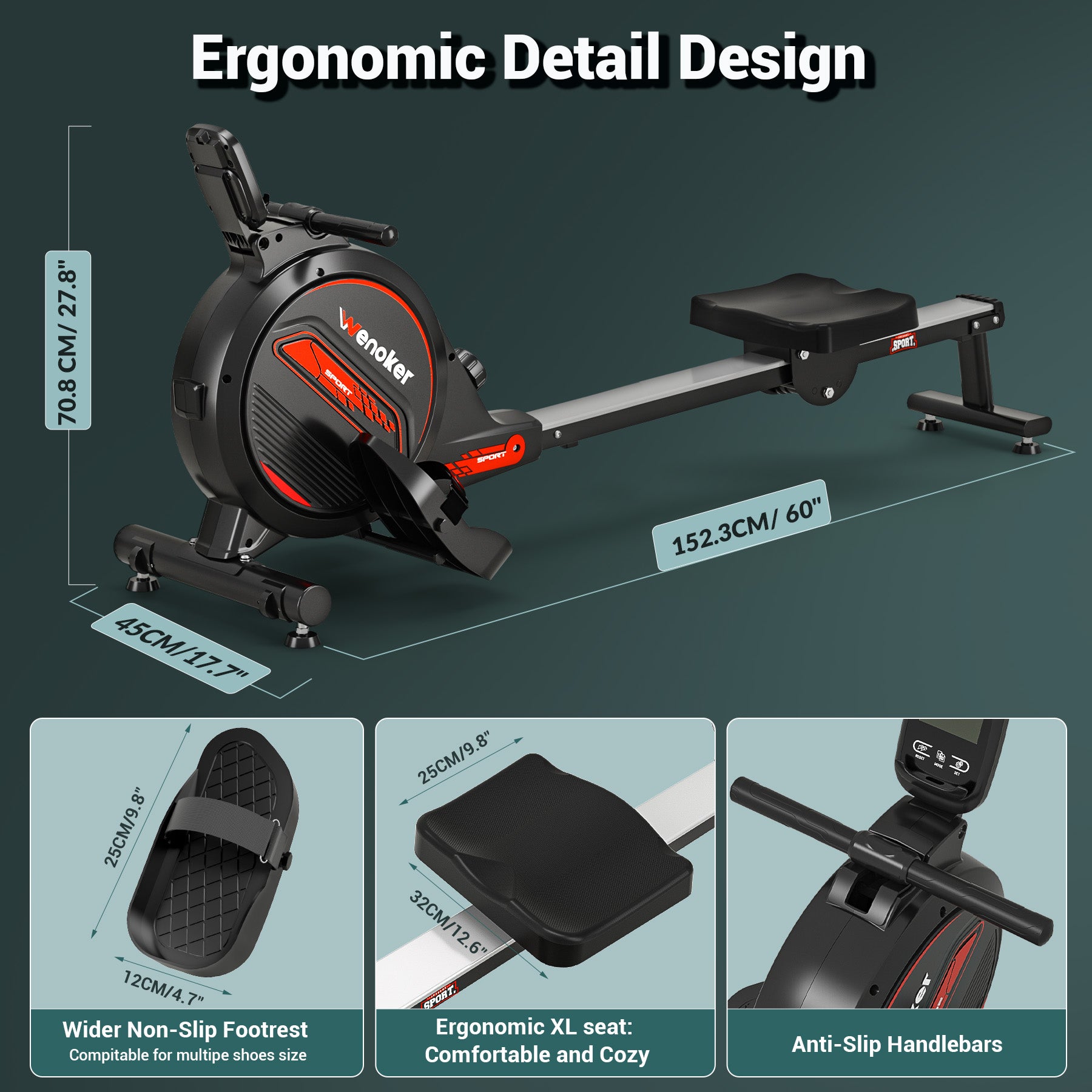 Rowing machine,wenoker magnetic rower machine for home