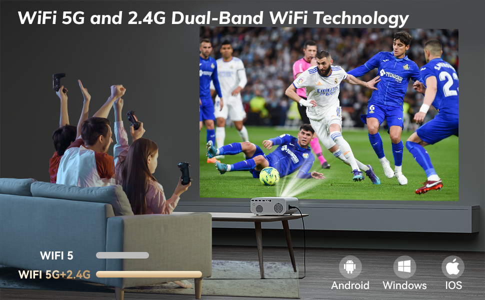 Projector 4K Auto Focus Support WiFi Bluetooth with Netflix/YouTube
