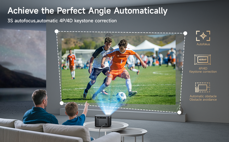 Projector 4K Full HD 1080P 28000LM Auto Focus/Keystone with WiFi6