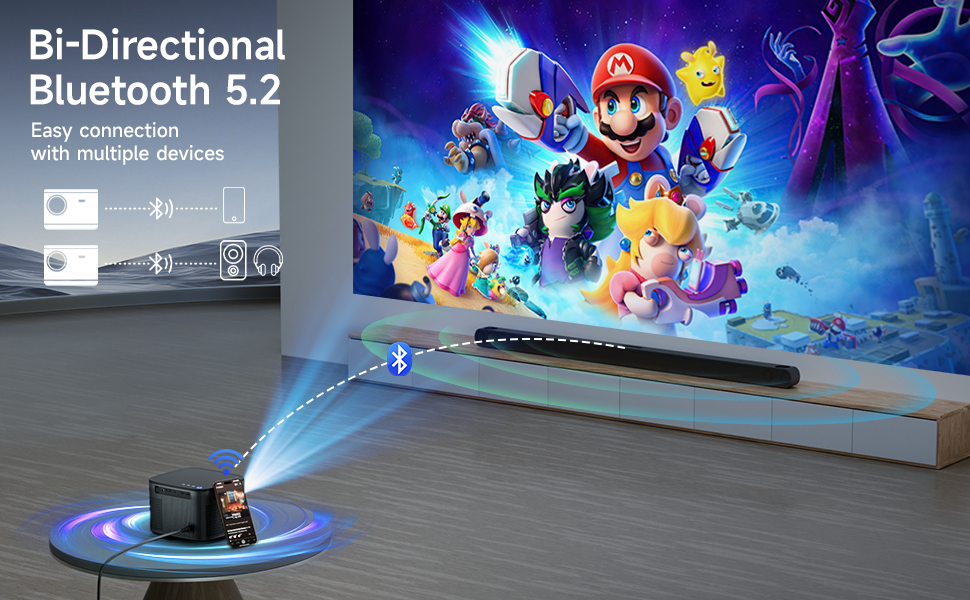 Projector 4K Full HD 1080P 28000LM Auto Focus/Keystone with WiFi6