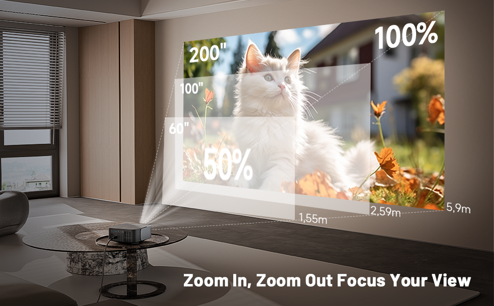 4K Projector 25000 Lumens 1080P Native Full HD with YouTube/Netflix