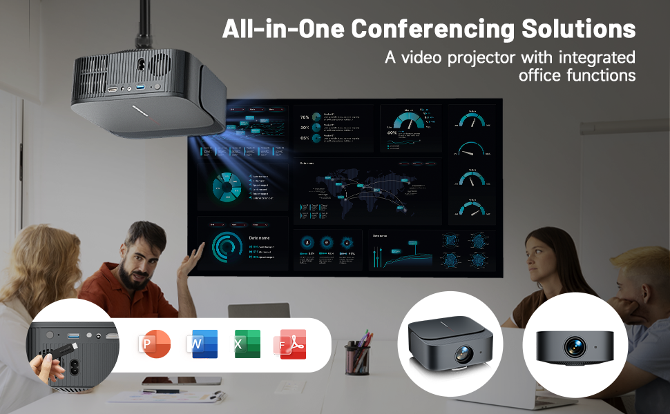 4K Projector 25000 Lumens 1080P Native Full HD with YouTube/Netflix