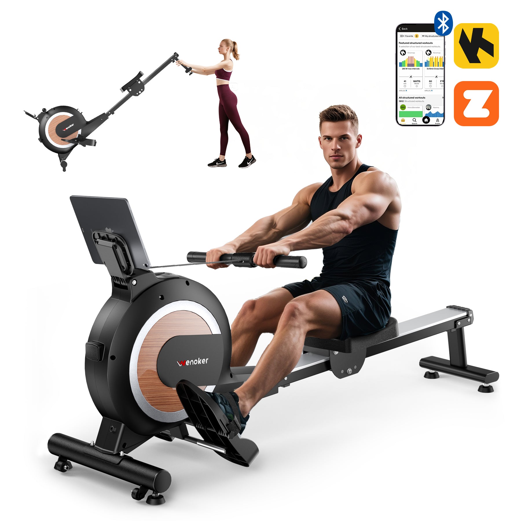Rowing Machine,Wenoker Magnetic Rower Machine for Home
