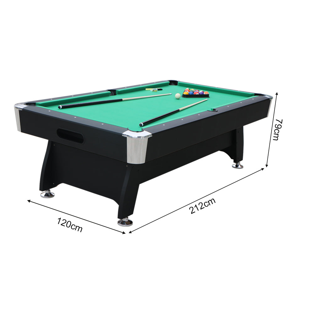 7Ft billiard table（GREEN）,Velvet tablecloth,with accessories