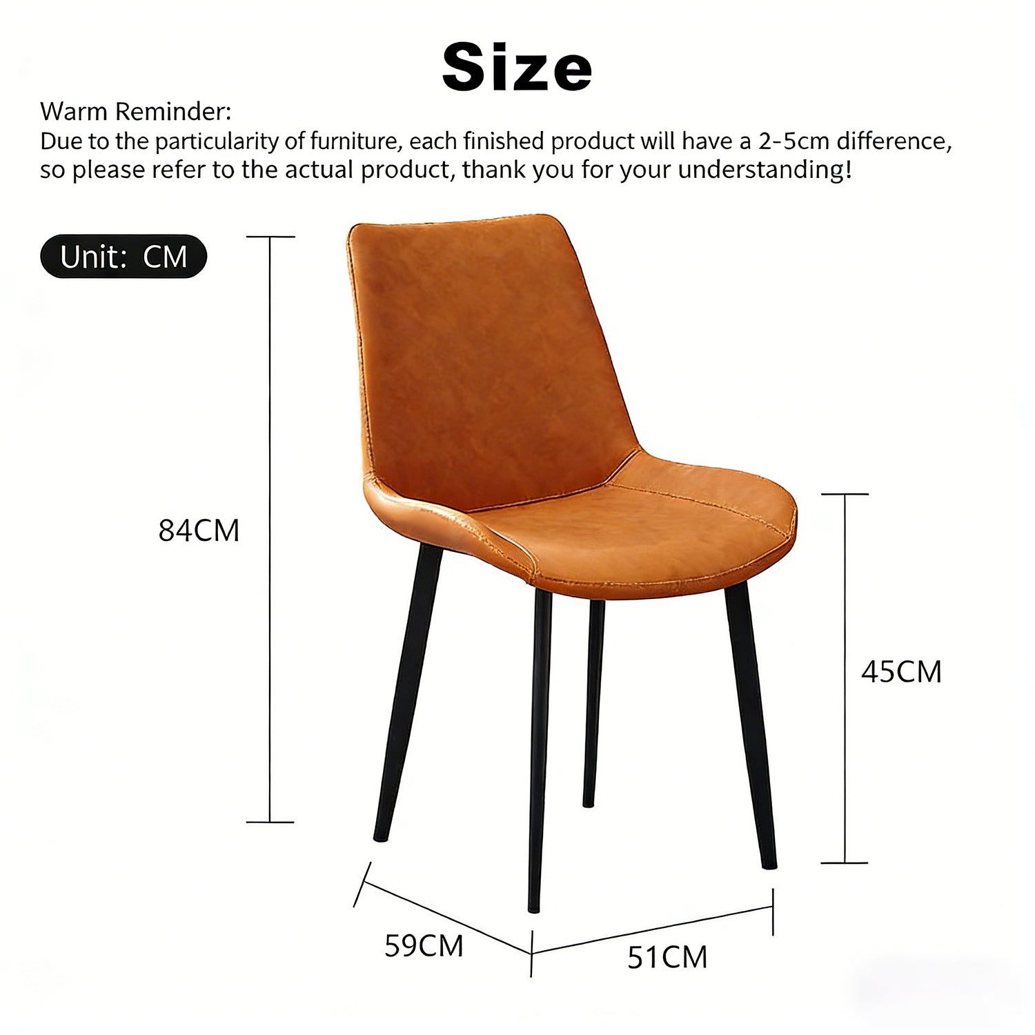 2 Pieces Nordic Style Leather Chairs