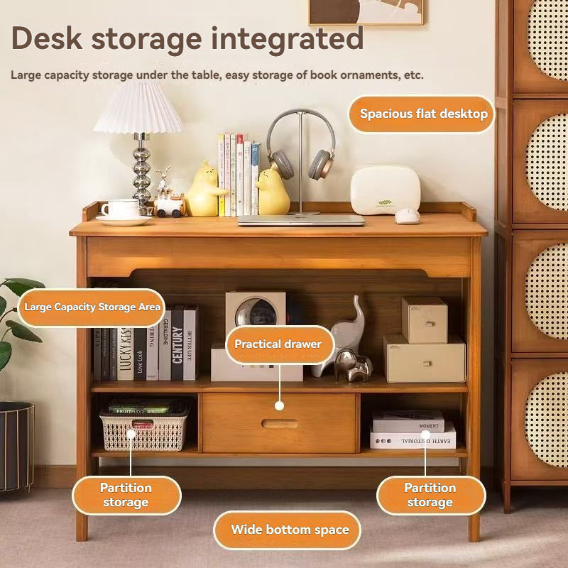 Multi-functional Folding Desk, Solid Wood Computer Table for Students