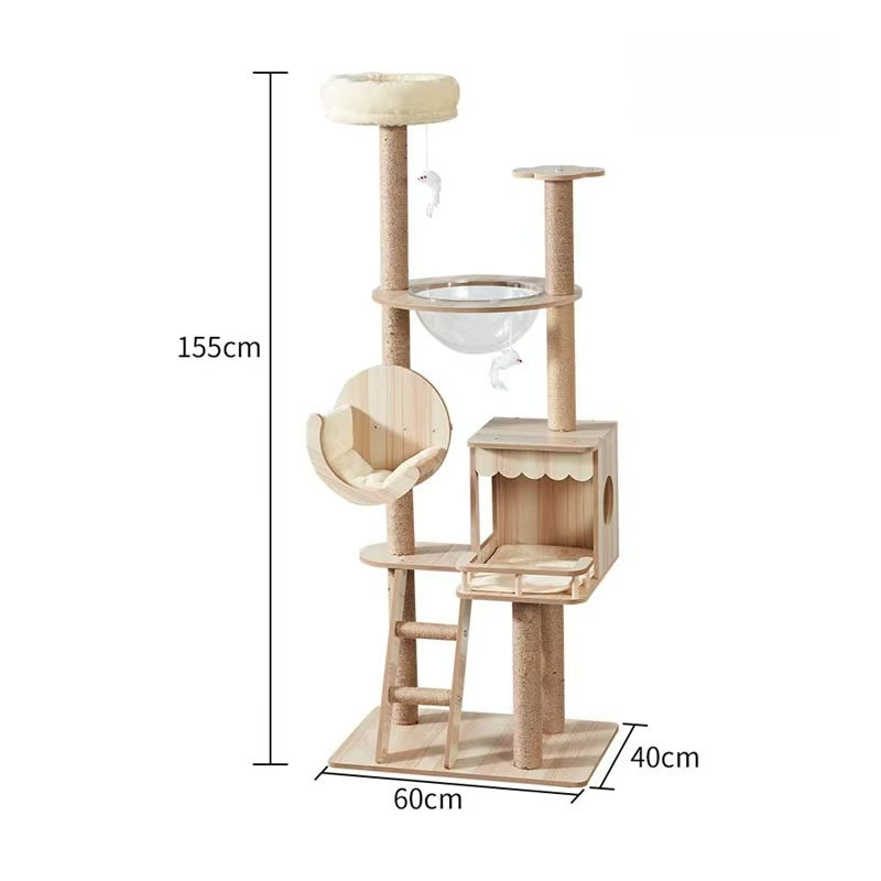 6-Tier Eco-Friendly Cat Tree Tower with Condo - Multi-Level Scratching