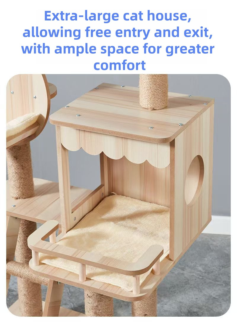 6-Tier Eco-Friendly Cat Tree Tower with Condo - Multi-Level Scratching