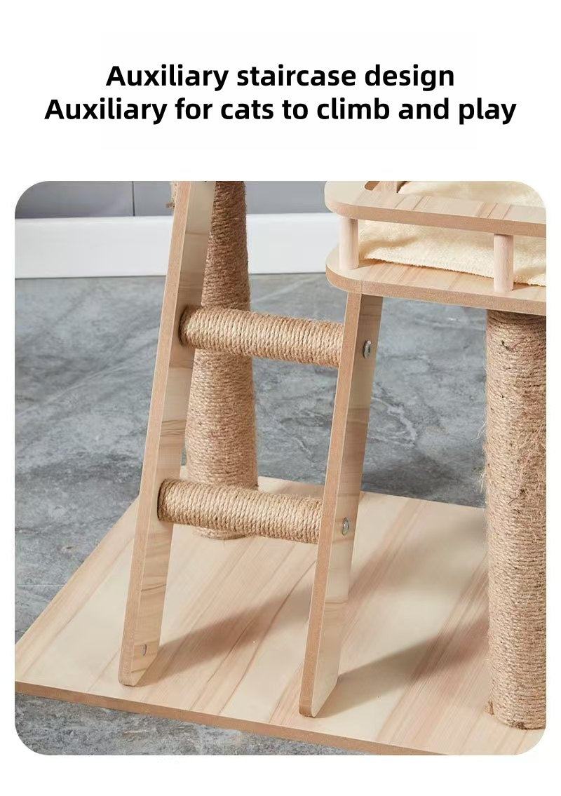 6-Tier Eco-Friendly Cat Tree Tower with Condo - Multi-Level Scratching
