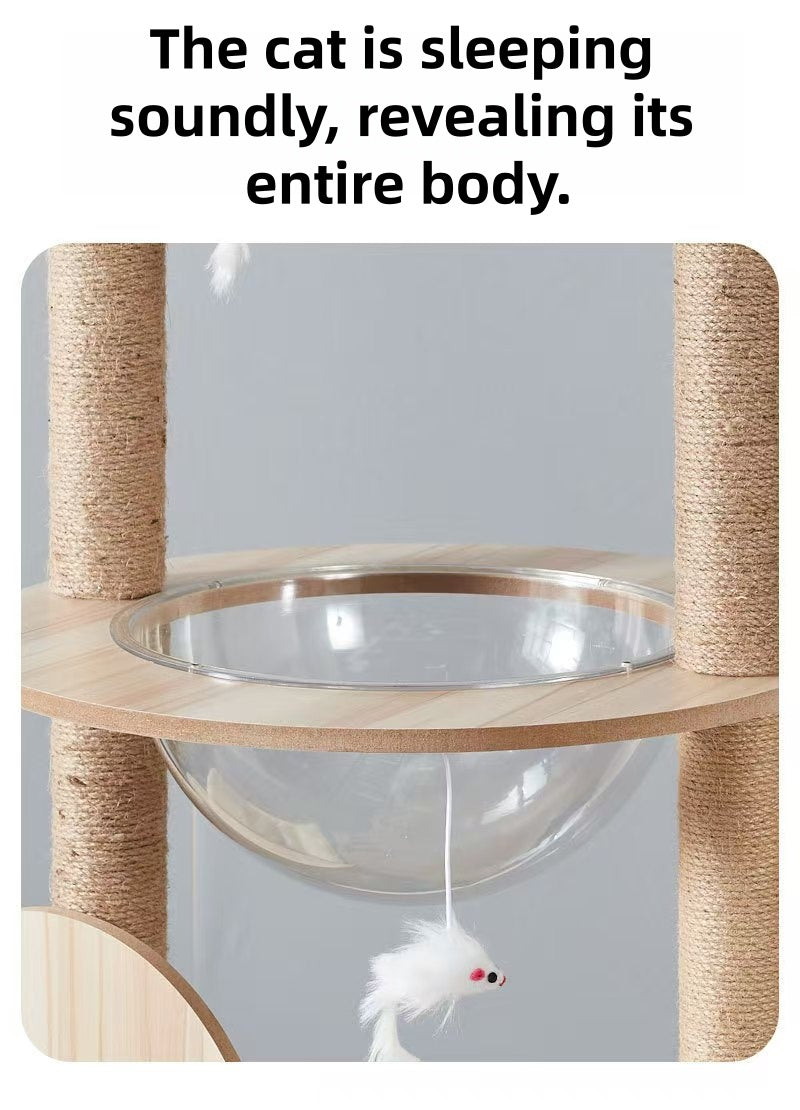 6-Tier Eco-Friendly Cat Tree Tower with Condo - Multi-Level Scratching