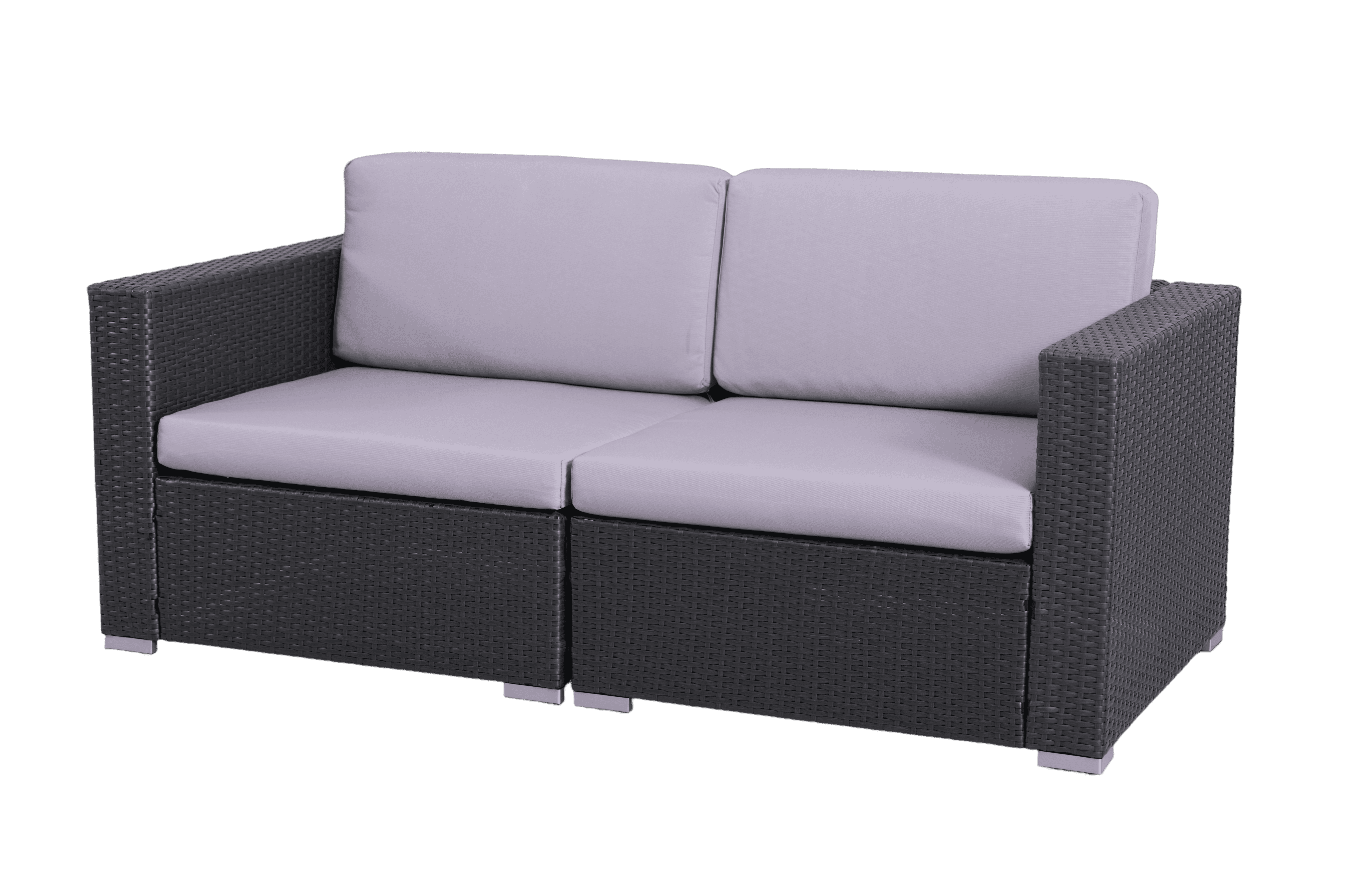 Aluminum Frame Modern Comfy Outdoor Rattan Wicker Loveseat