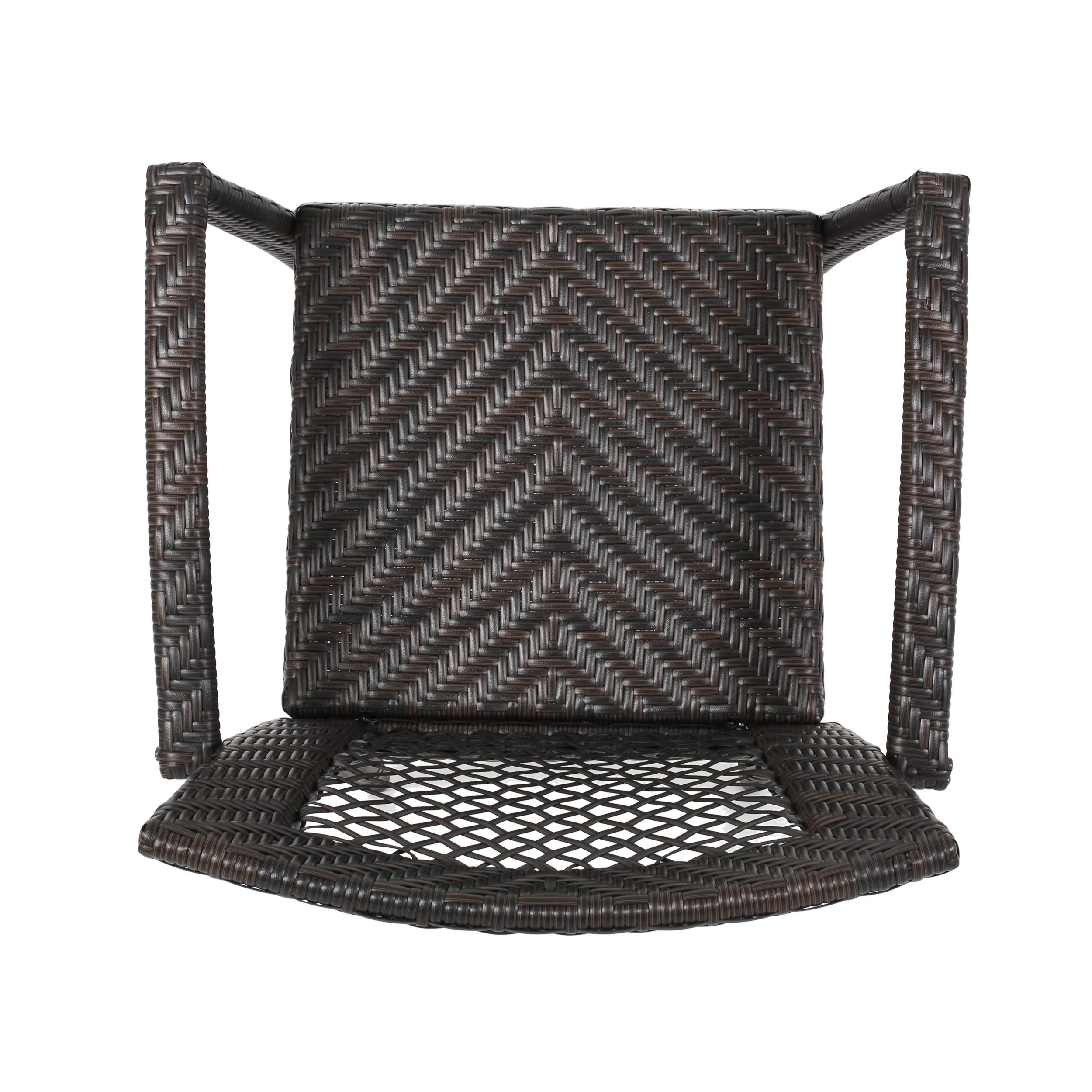 Chic Woven Rattan Bar Stool with Armrests